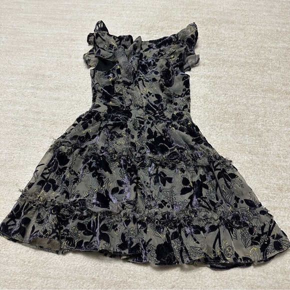 House of Harlow 1960 x REVOLVE Juniper Mini Dress Purple Lace Deep Plunge Chic - Picture 6 of 11